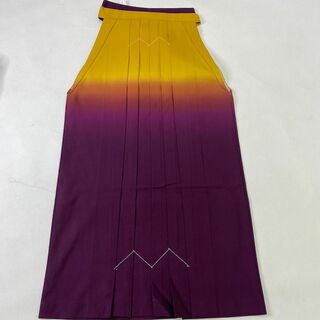 袴 卒業式袴 紫 黄色 ボカシ ポリエステル 中古 袴丈95㎝  h-123(着物)