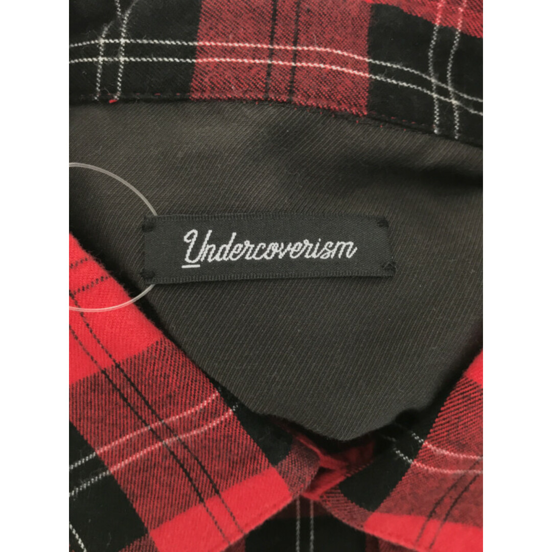 UNDERCOVER(アンダーカバー)のUNDERCOVERISM アンダーカバイズム 21AW コットンCKユガミ切替BBロングシャツ レッド 1 メンズのトップス(シャツ)の商品写真