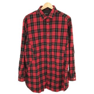 アンダーカバー(UNDERCOVER)のUNDERCOVERISM アンダーカバイズム 21AW コットンCKユガミ切替BBロングシャツ レッド 1(シャツ)