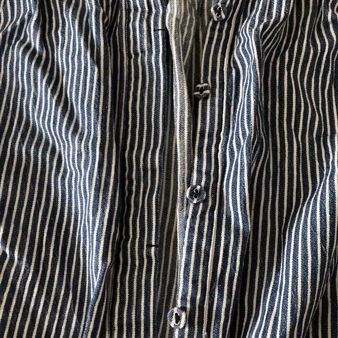 【repos】ストライプシャツ　デニムシャツ　ブラウス レディースのトップス(シャツ/ブラウス(長袖/七分))の商品写真
