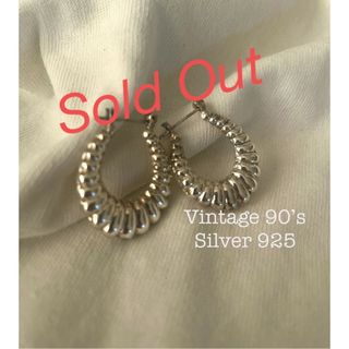 フィリップオーディベール(Philippe Audibert)の【売却済】  Vintage VTG シルバー925 チャンキー フープピアス(ピアス)