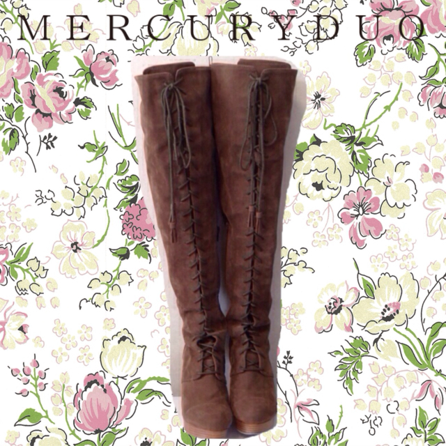 MERCURYDUO(マーキュリーデュオ)のマーキュリー♡レースアップニーハイブーツ レディースの靴/シューズ(ブーツ)の商品写真