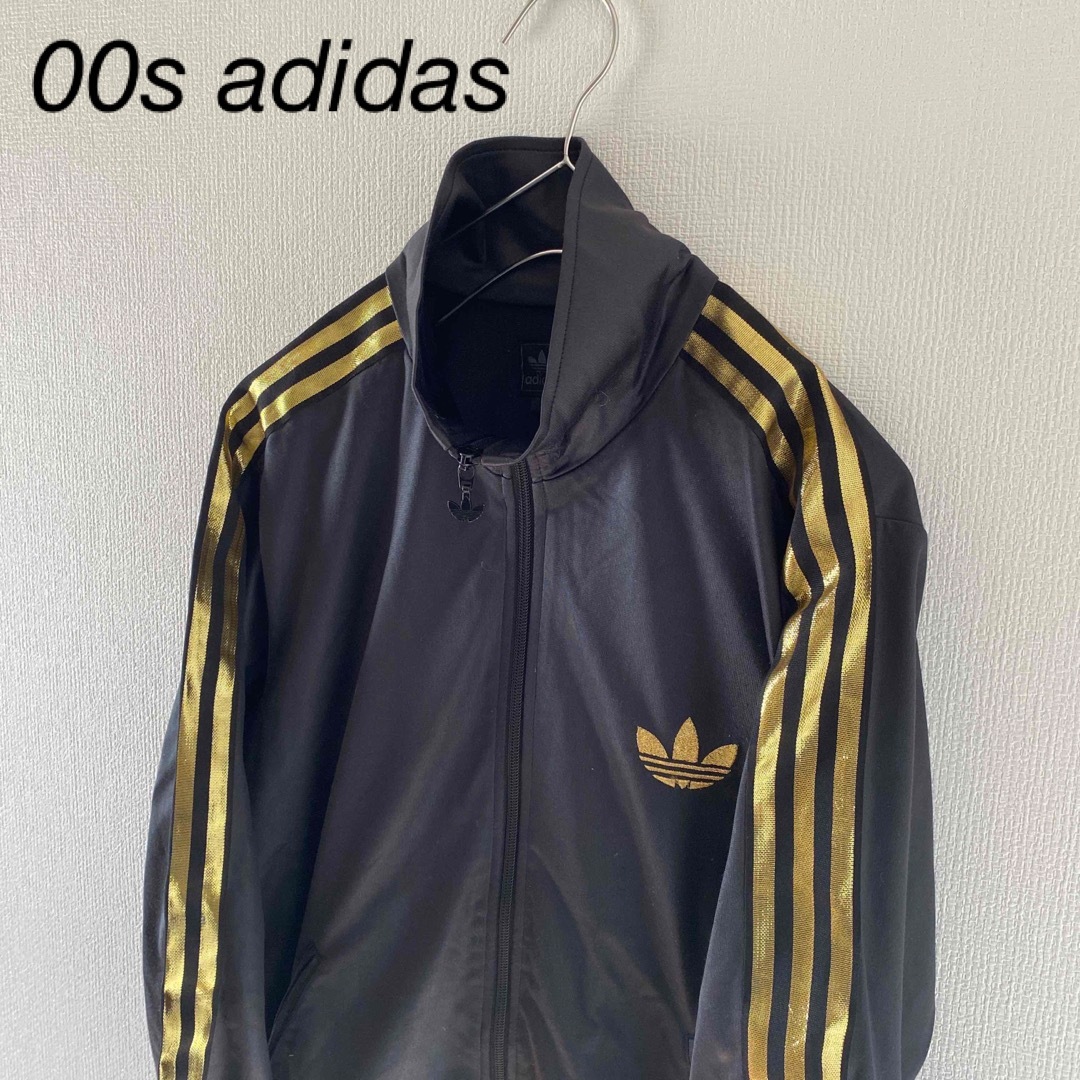 00'sadidasアディダストラックジャケットジャージ長袖mブラックレディース