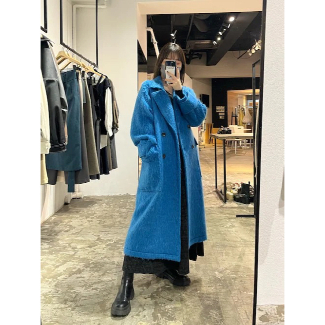MURUA(ムルーア)のMURUA シャギーオーバーコート(ブルー) レディースのジャケット/アウター(ロングコート)の商品写真