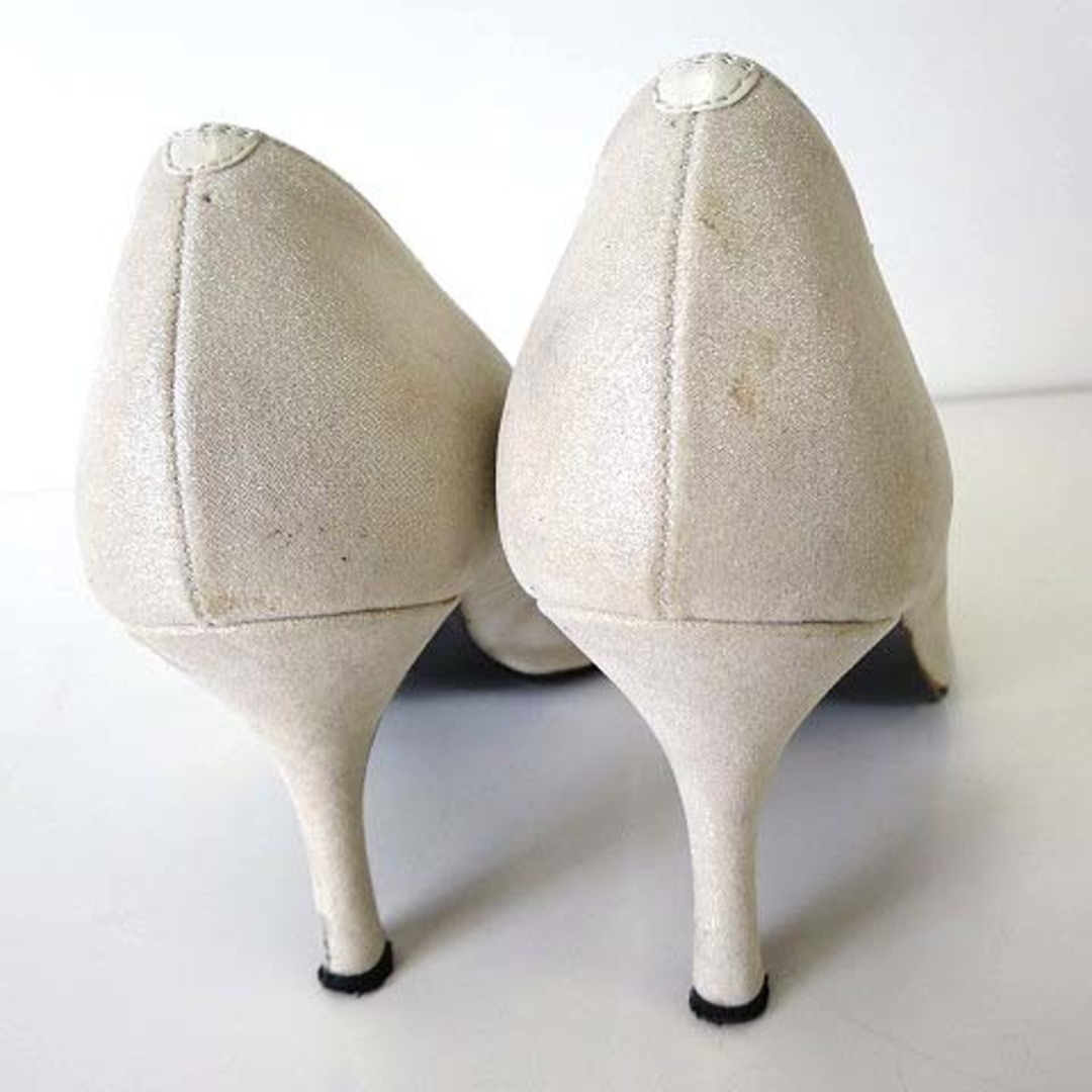 DIANA(ダイアナ)のダイアナ DIANA パンプス リボン ビジュー 23.5cm ラメ パール色 レディースの靴/シューズ(ハイヒール/パンプス)の商品写真