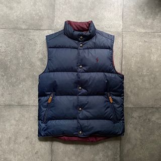 ポロラルフローレン(POLO RALPH LAUREN)のラルフローレン ダウンベスト S リバーシブル ネイビー×バーガンディ(ダウンベスト)