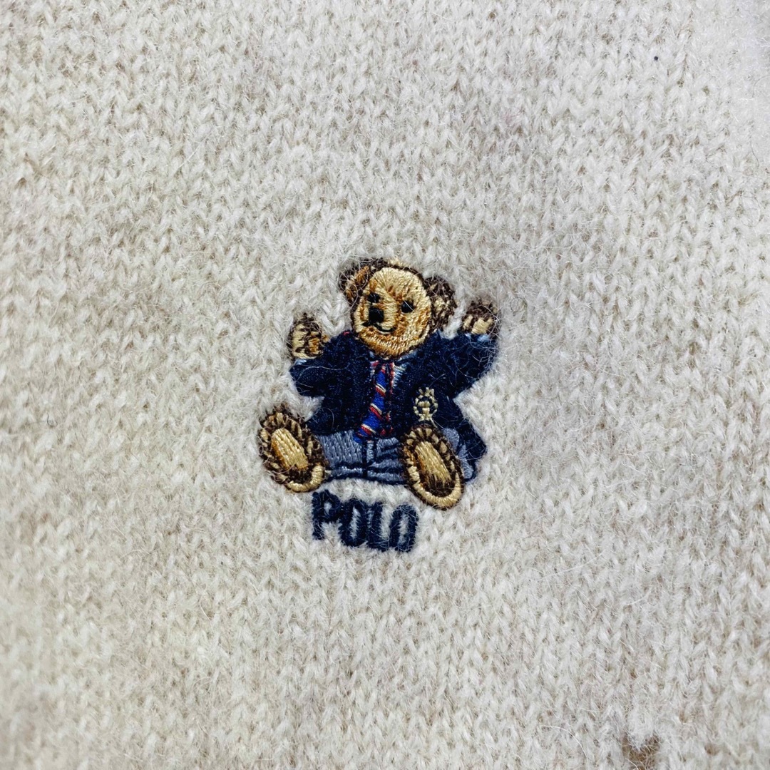 POLO RALPH LAUREN(ポロラルフローレン)の90年代ビンテージ　ポロ バイ　ラルフローレン　刺繍ポロベアー　ボロニット メンズのトップス(ニット/セーター)の商品写真