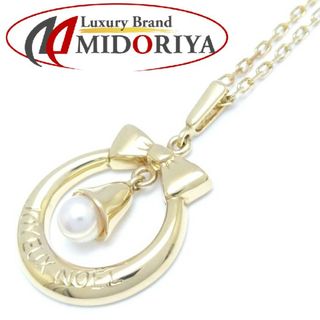 ミキモト(MIKIMOTO)のMIKIMOTO ミキモト ネックレス リボン リースモチーフ パール3.8ミリ 真珠 K18YG イエローゴールド/290726【中古】【BJ】(ネックレス)