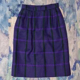 ラピーヌブランシュ(LAPINE BLANCHE)のLAPINE BLANCHE WOOL Checked Skirt(ひざ丈スカート)