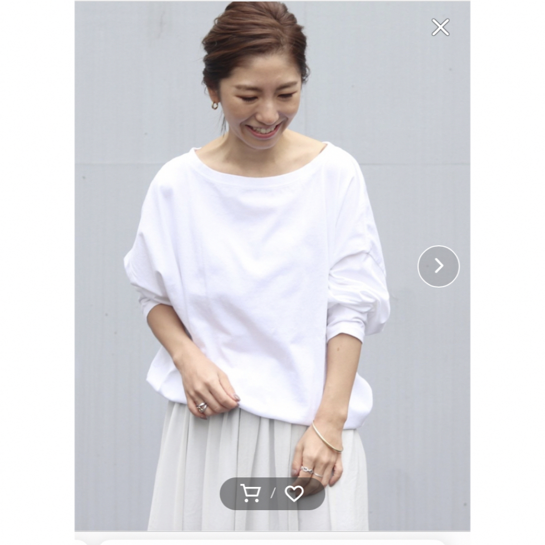 Plage(プラージュ)の新品　Plage 【R'IAM】FEMININE LONG Tシャツ　ホワイト レディースのトップス(Tシャツ(長袖/七分))の商品写真