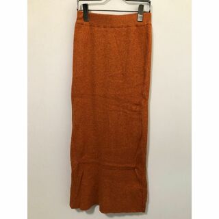 アングリッド(Ungrid)のT1167コ　Ungrid　リブ編みマーメイドスカート　オレンジ　F(ロングスカート)