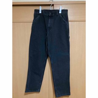 カーハートダブリューアイピー(Charhartt WIP)のSINGLE KNEE PANT - Black (stone washed)(ペインターパンツ)