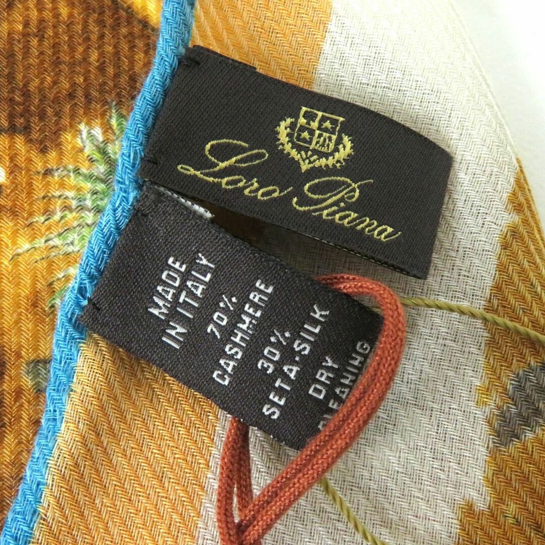 未使用品△Loro piana ロロピアーナ FAM0821 マキシ・カレ GOLDEN HOUR カシミヤ×シルク 大判 ストール／スカーフ  マルチカラー 伊製