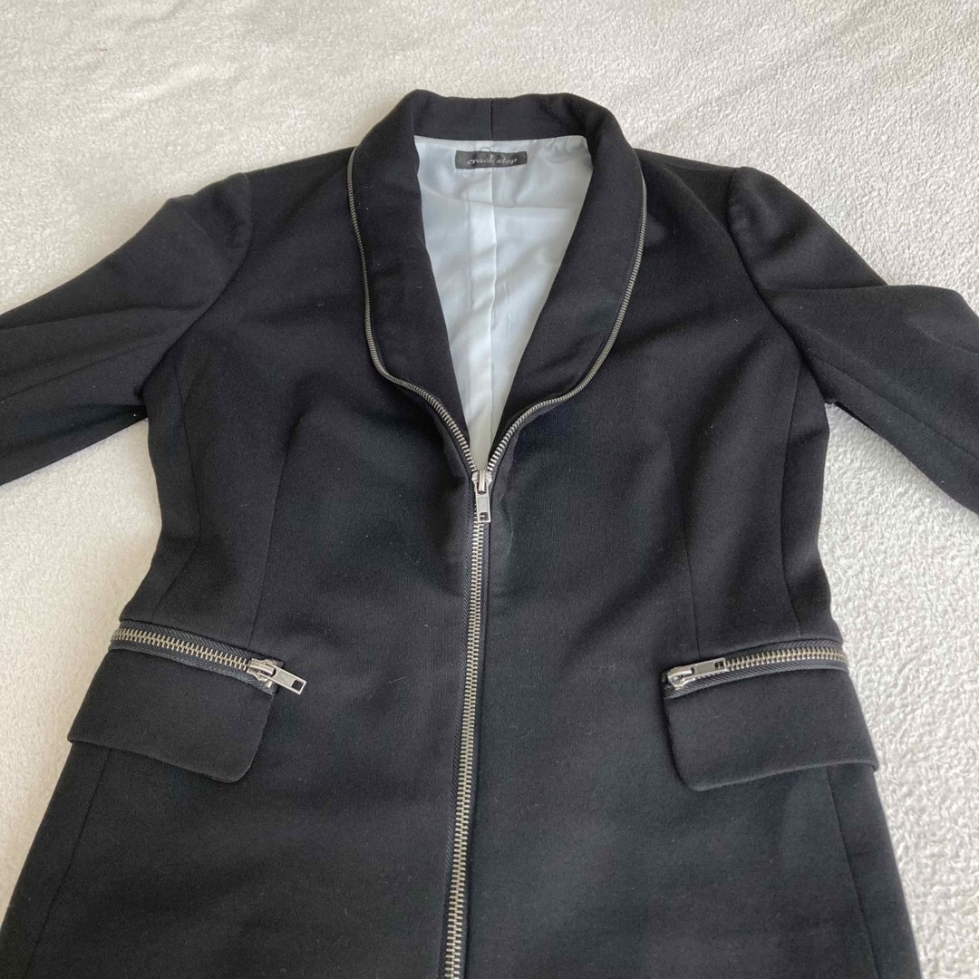 クラックステップ　ジャケット　ブラック　Lサイズ レディースのジャケット/アウター(テーラードジャケット)の商品写真