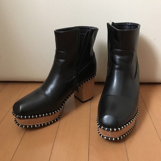 レディース　ブーツ　24cm 黒　ショートブーツ　ブラック 秋冬(ブーツ)