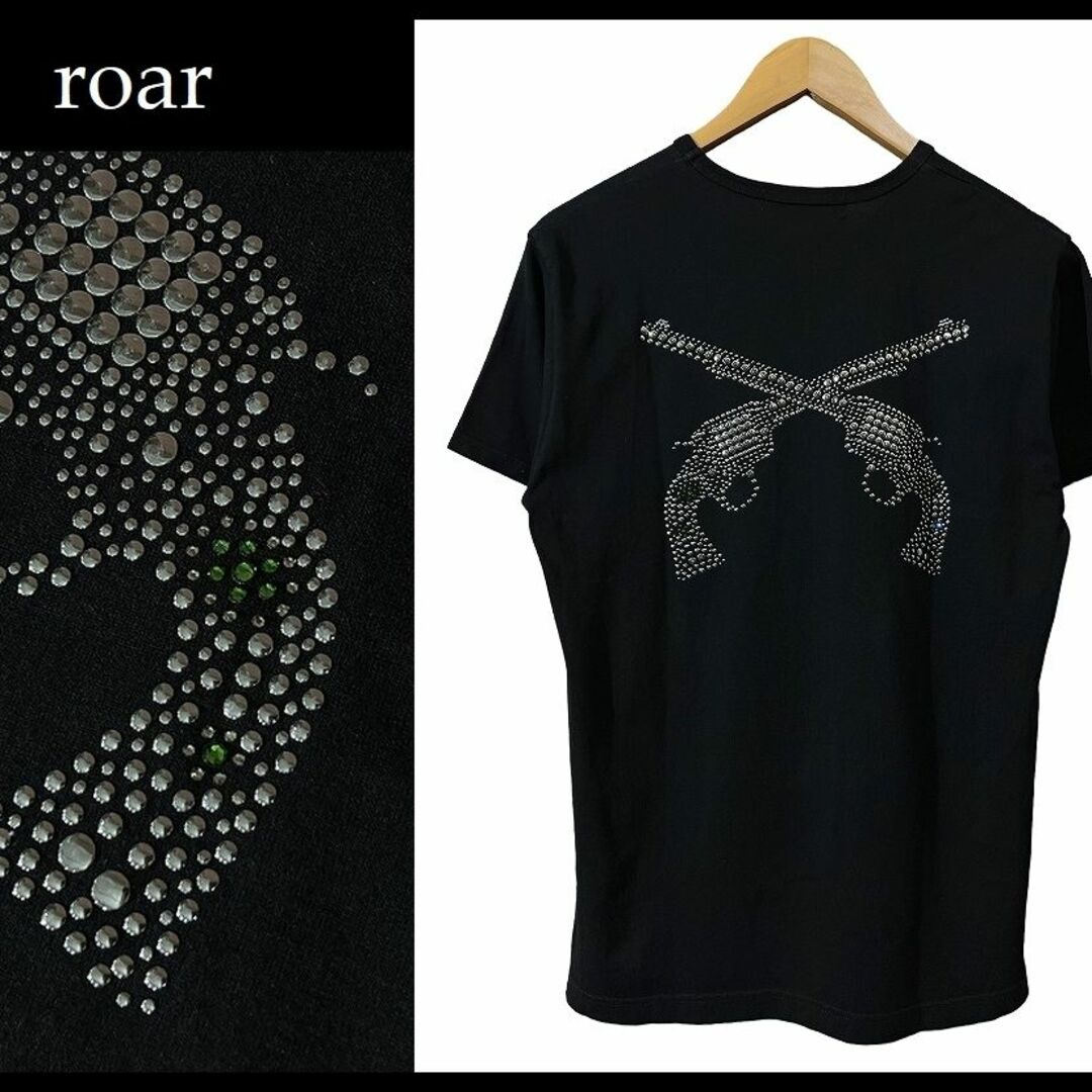 roar(ロアー)のG① 美品 ロアー スワロフスキー スタッズ 二丁拳銃 半袖 Tシャツ 黒 S メンズのトップス(Tシャツ/カットソー(半袖/袖なし))の商品写真