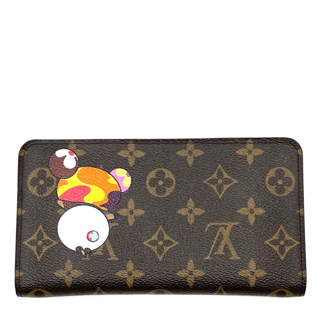 LOUIS VUITTON ルイヴィトン 長財布 ラウンドファスナー モノグラム パンダ 村上隆 ポルトモネジップ ロングウォレット M61729  ブラウン 茶 ゴールド金具 レディース 美品【中古品】