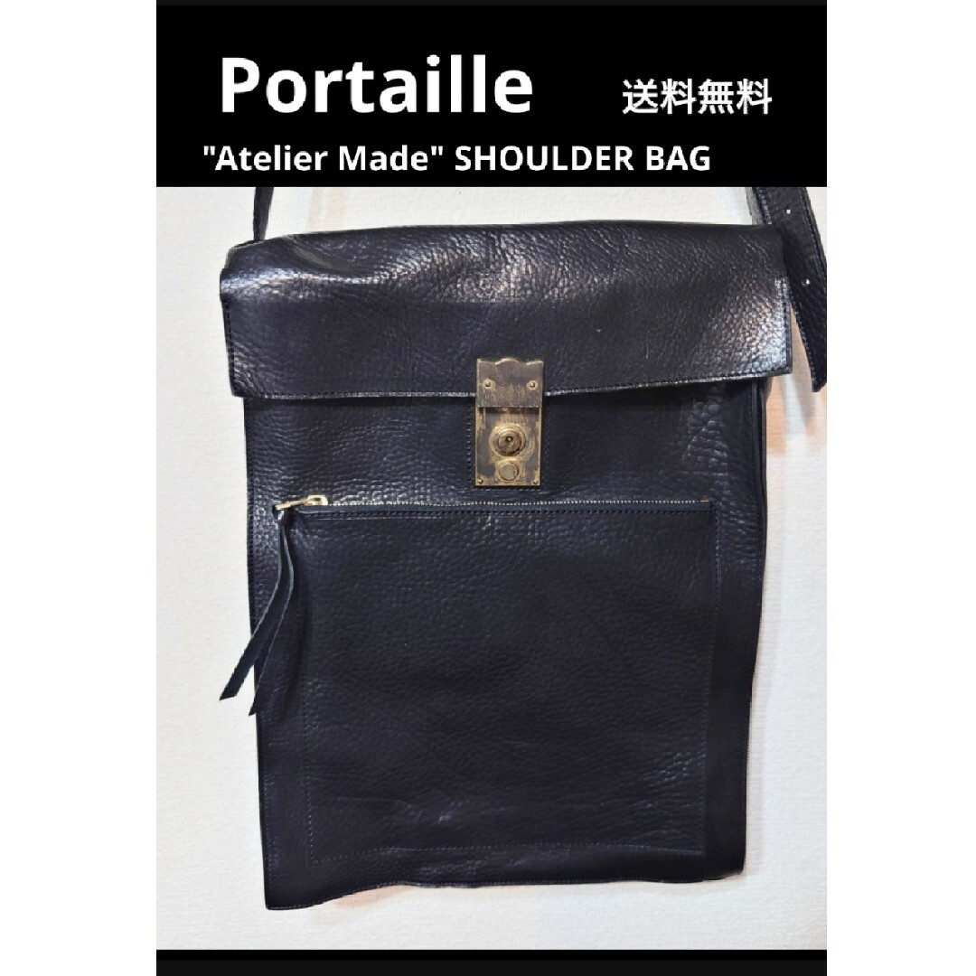 ポルタユ "Atelier Made" レザーショルダーバッグ メンズのバッグ(ショルダーバッグ)の商品写真