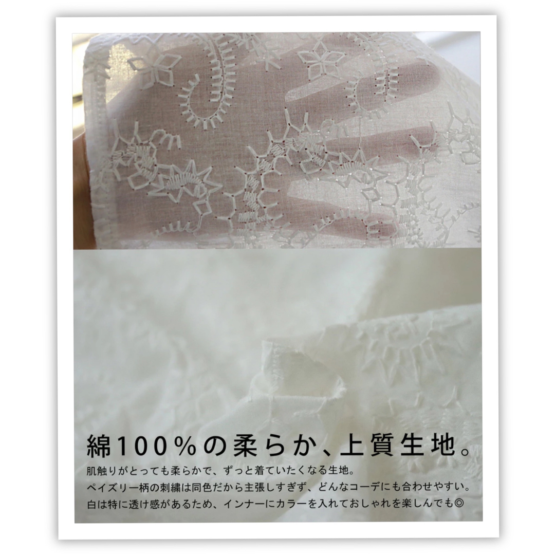 antiqua(アンティカ)の美品 antiqua ペイズリー刺繍ブラウス レディースのトップス(シャツ/ブラウス(長袖/七分))の商品写真