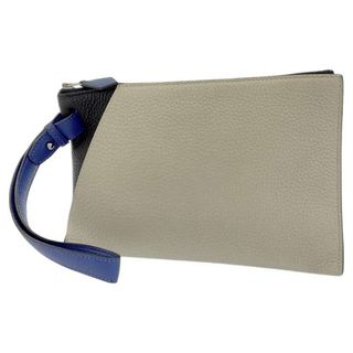 エルメス(Hermes)のエルメス クラッチ ポシェット カバヴェルティージュMM ブラック/ブルーロワイヤル/セージ/シルバー金具 トゴ C刻印(クラッチバッグ)