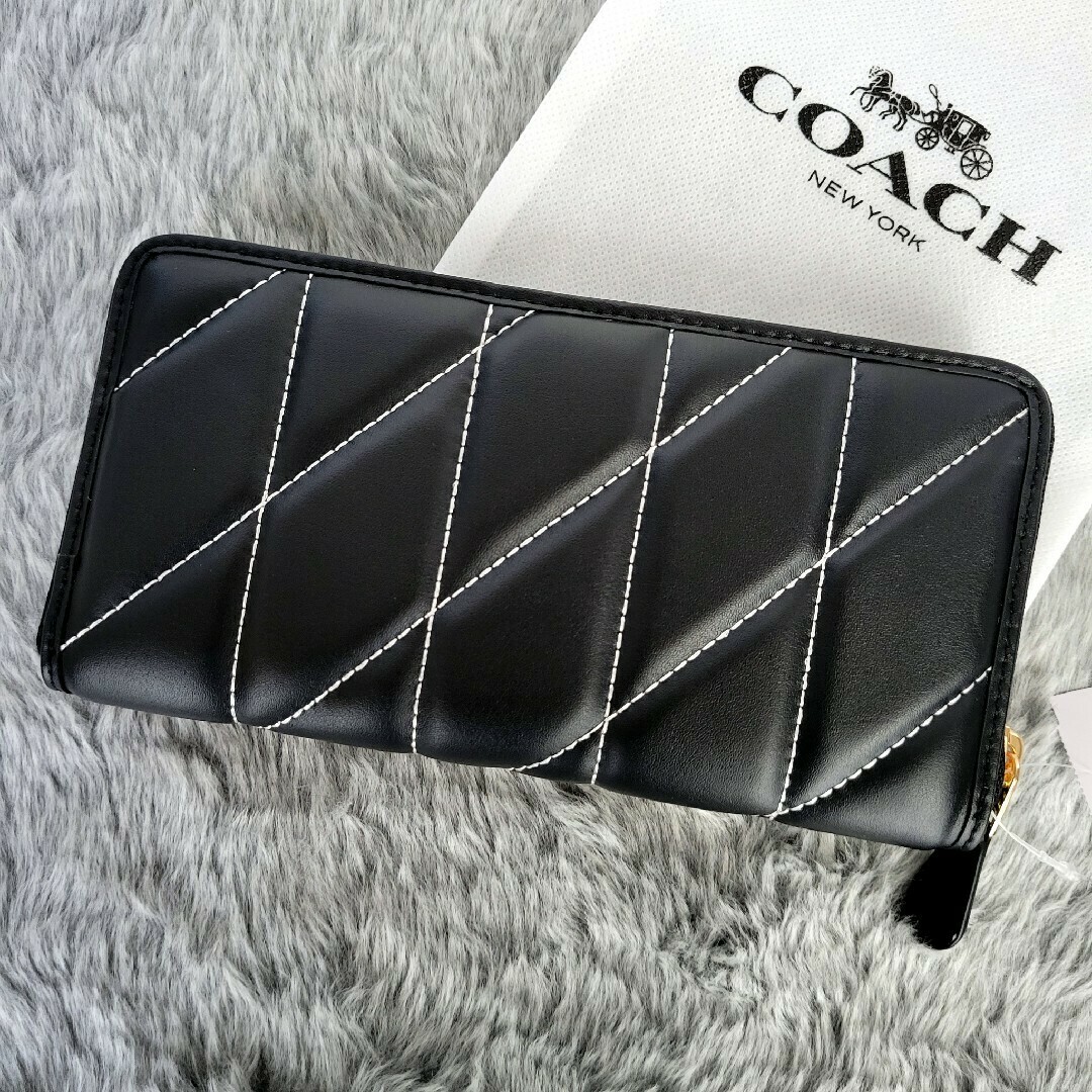 COACH - 【新品未使用】COACH コーチ 長財布 キルティング ブラック 黒 ...