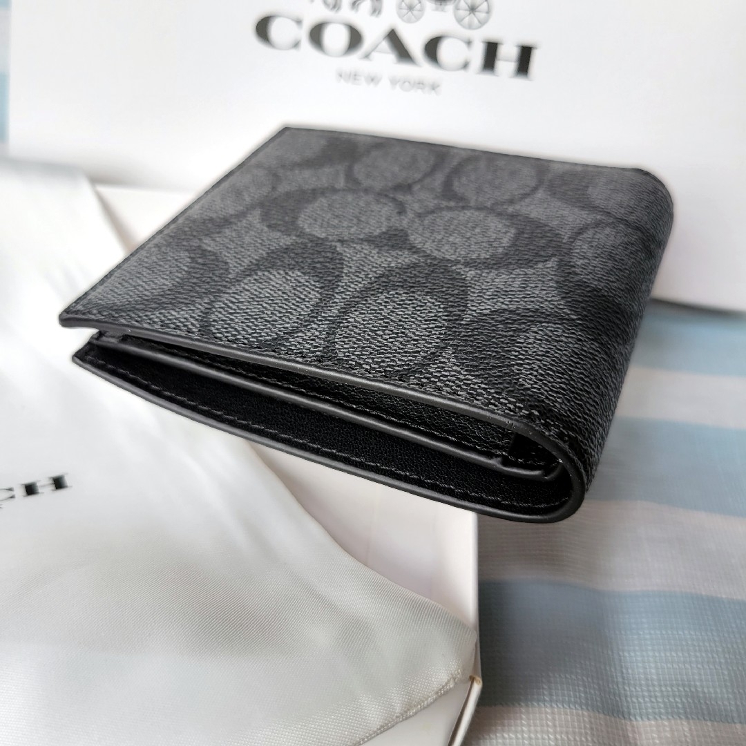 COACH(コーチ)の【新品未使用】COACH コーチ シグネチャー 二つ折り財布 コインケース 定番 メンズのファッション小物(折り財布)の商品写真