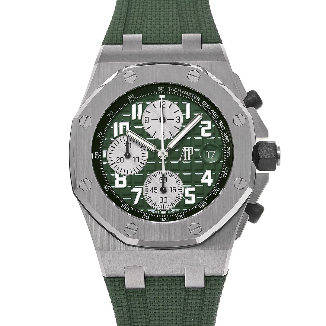 AUDEMARS PIGUET(オーデマピゲ)の中古 オーデマ ピゲ AUDEMARS PIGUET 26238TI.OOA056CA.01 カーキグリーン /シルバー メンズ 腕時計 メンズの時計(腕時計(アナログ))の商品写真