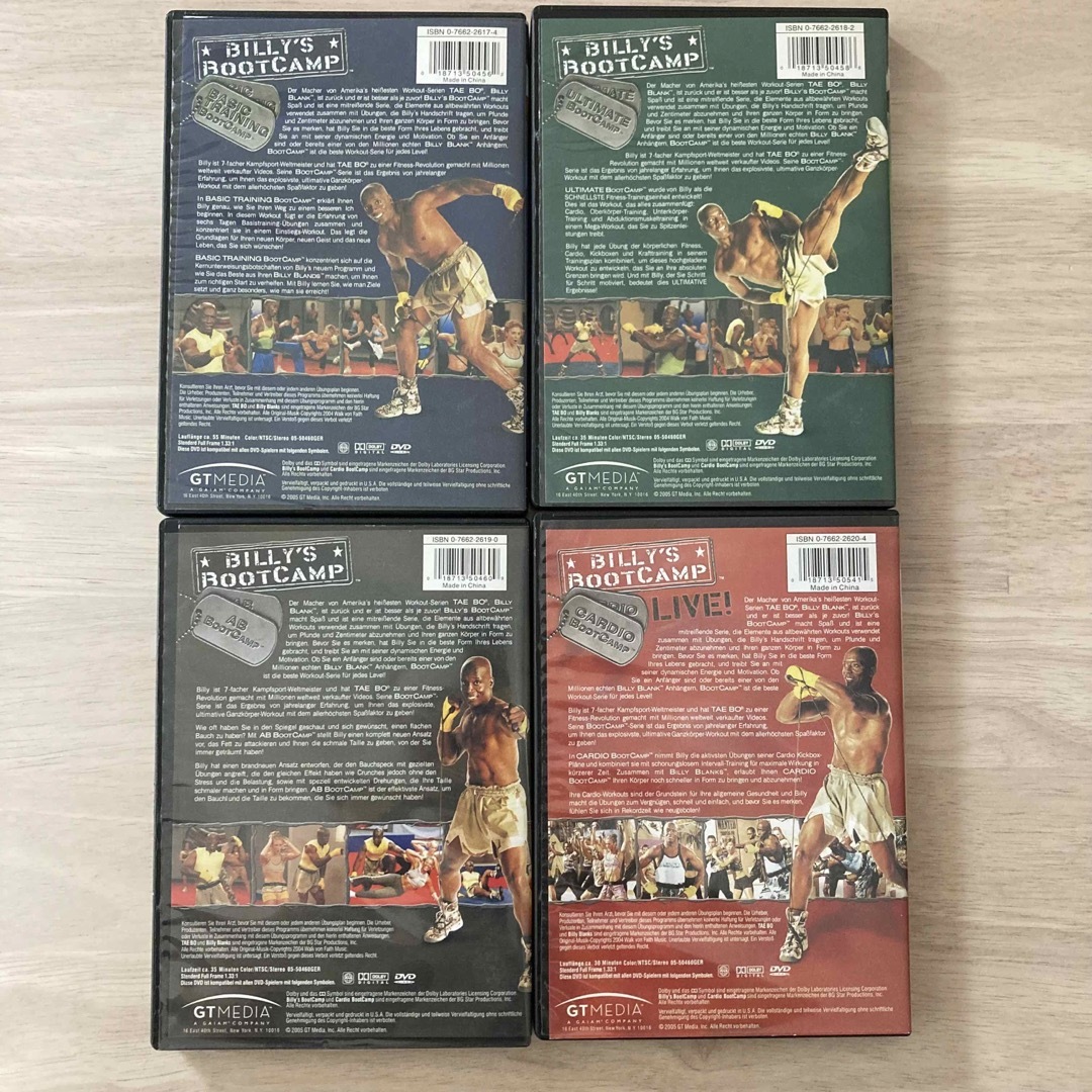 ビリーズブートキャンプ　BILLY’S BOOTCAMP 英語版 DVD 4枚 エンタメ/ホビーのDVD/ブルーレイ(スポーツ/フィットネス)の商品写真