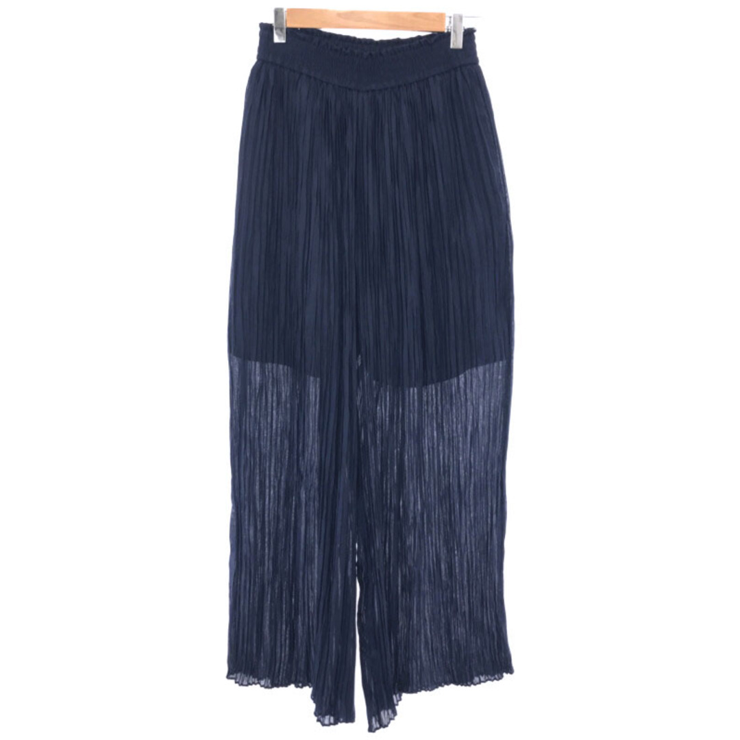 HYKE(ハイク)のHYKE ハイク 22SS RANDOM PLEATED PANTS プリーツパンツ ネイビー 1 レディースのパンツ(その他)の商品写真