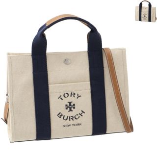 トリーバーチ(Tory Burch)のトリーバーチ TORY BURCH トートバッグ スモール コットンキャンバス トリートート ロゴ ショルダーバッグ 2023年秋冬新作 147153 0001 (ハンドバッグ)