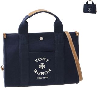 トリーバーチ(Tory Burch)のトリーバーチ TORY BURCH トートバッグ スモール コットンキャンバス トリートート ロゴ ショルダーバッグ 2023年秋冬新作 148661 0001 (ハンドバッグ)