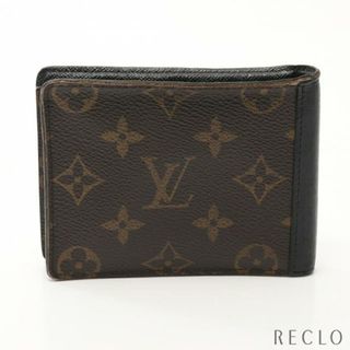 ルイヴィトン(LOUIS VUITTON)のポルトフォイユ ミンドロ モノグラムマカサー 二つ折り財布 PVC レザー ブラウン ブラック(折り財布)