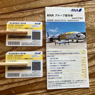 エーエヌエー(ゼンニッポンクウユ)(ANA(全日本空輸))のANA 株主優待搭乗券2枚 ＆ グループ株主優待券冊子1冊(その他)