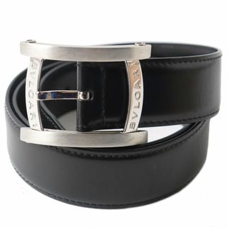 ブルガリ(BVLGARI)の【ドンドン見直し】良品●BVLGARI ブルガリ アショーマ シルバーバックル ロゴ入り レザーベルト ブラック 90/36 イタリア製 メンズ(ベルト)