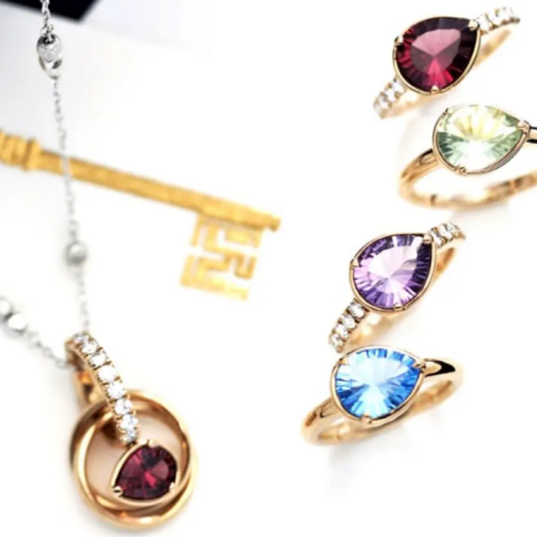 veretta 8va - veretta 8va✨D0.30CT✨k18PGガーネットダイヤリングの