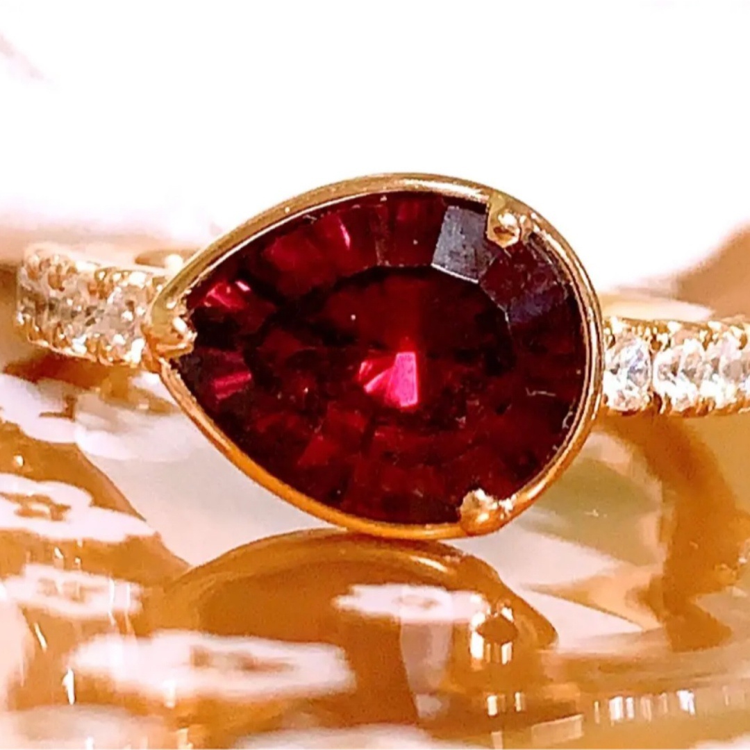 veretta 8va - veretta 8va✨D0.30CT✨k18PGガーネットダイヤリングの