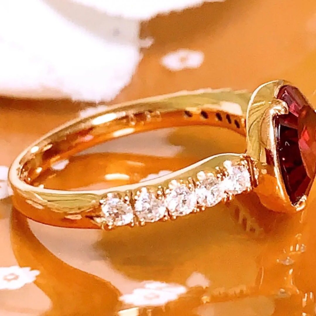 veretta 8va - veretta 8va✨D0.30CT✨k18PGガーネットダイヤリングの
