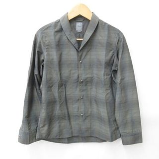 メンズティノラス(MEN'S TENORAS)のティノラス シャツ カジュアル 長袖 ショールカラー 綿 チェック柄 カーキ M(シャツ)