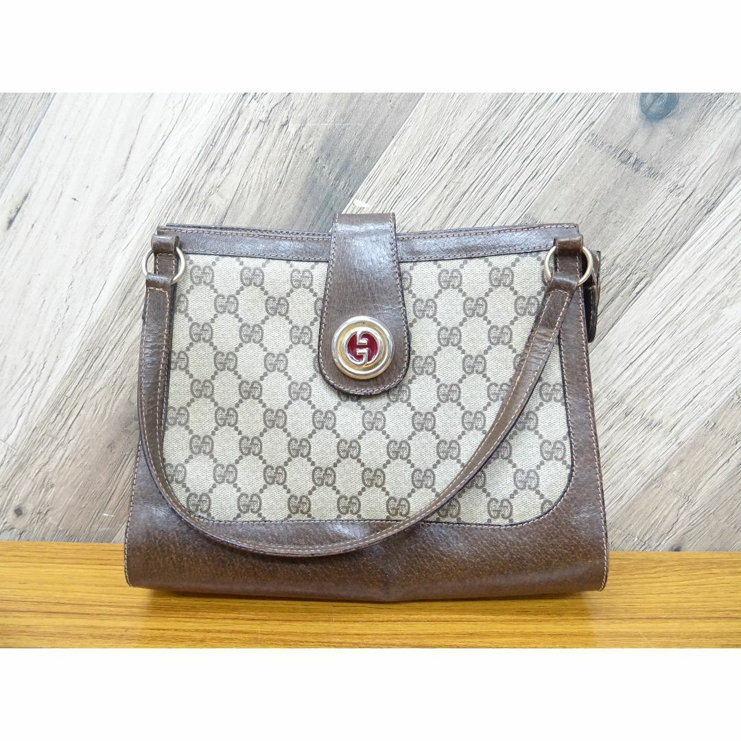 GUCCI - K水009/ グッチ PVC レザー ハンドバッグ GG