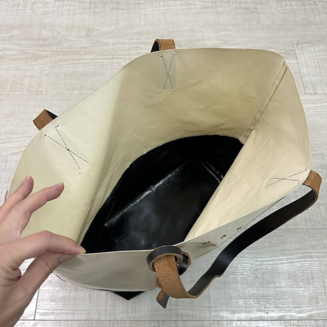 Marni - 定番 MARNI バイカラー PVC トート バッグ ショッピング