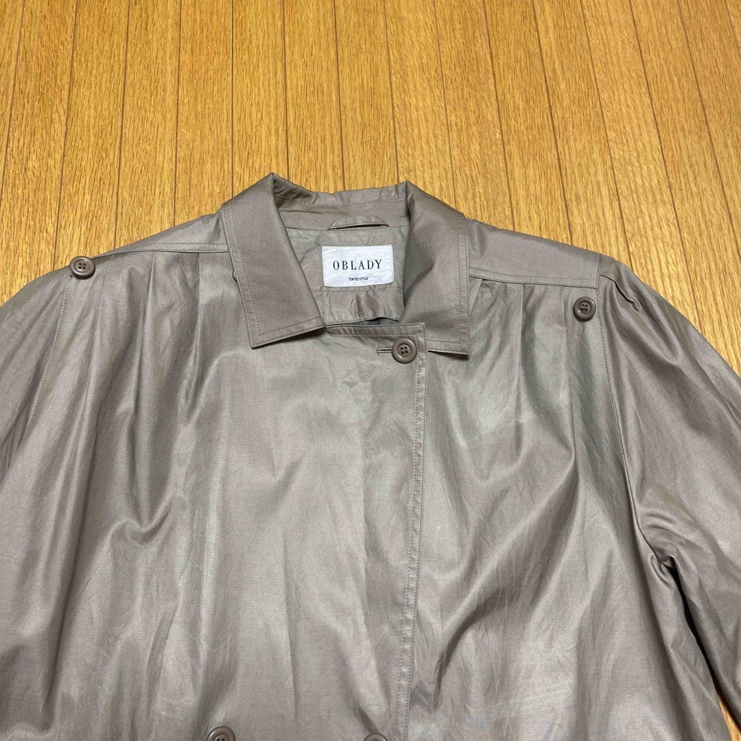 OBLADY東京スタイル　ロングコート　カーキ　11号 レディースのジャケット/アウター(ロングコート)の商品写真