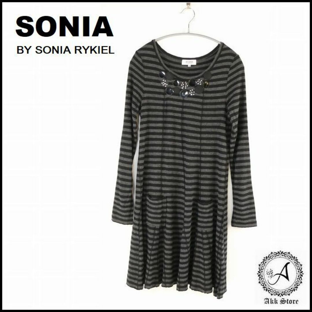 SONIA RYKIEL(ソニアリキエル)のSONIA RYKIEL レディース チュニック ワンピース ボーダー M レディースのトップス(チュニック)の商品写真