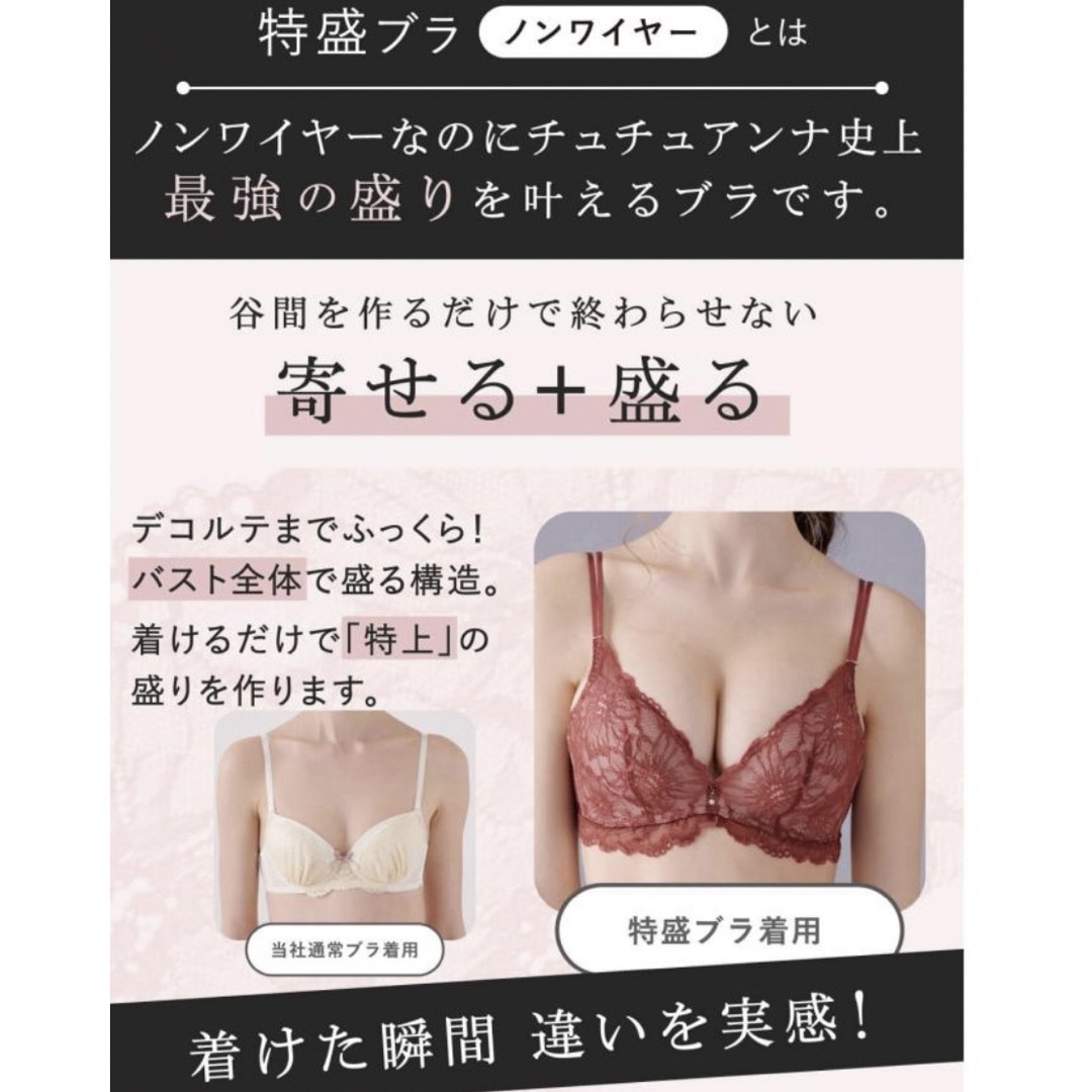tutuanna - 特盛ブラ・ノンワイヤー シャルマンノワールブラの tutuanna - 特盛ブラ・ノンワイヤー シャルマンノワールブラの