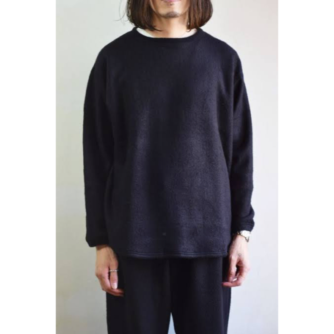 COMOLI 22aw シルクフリース長袖クルー 2 NAVY