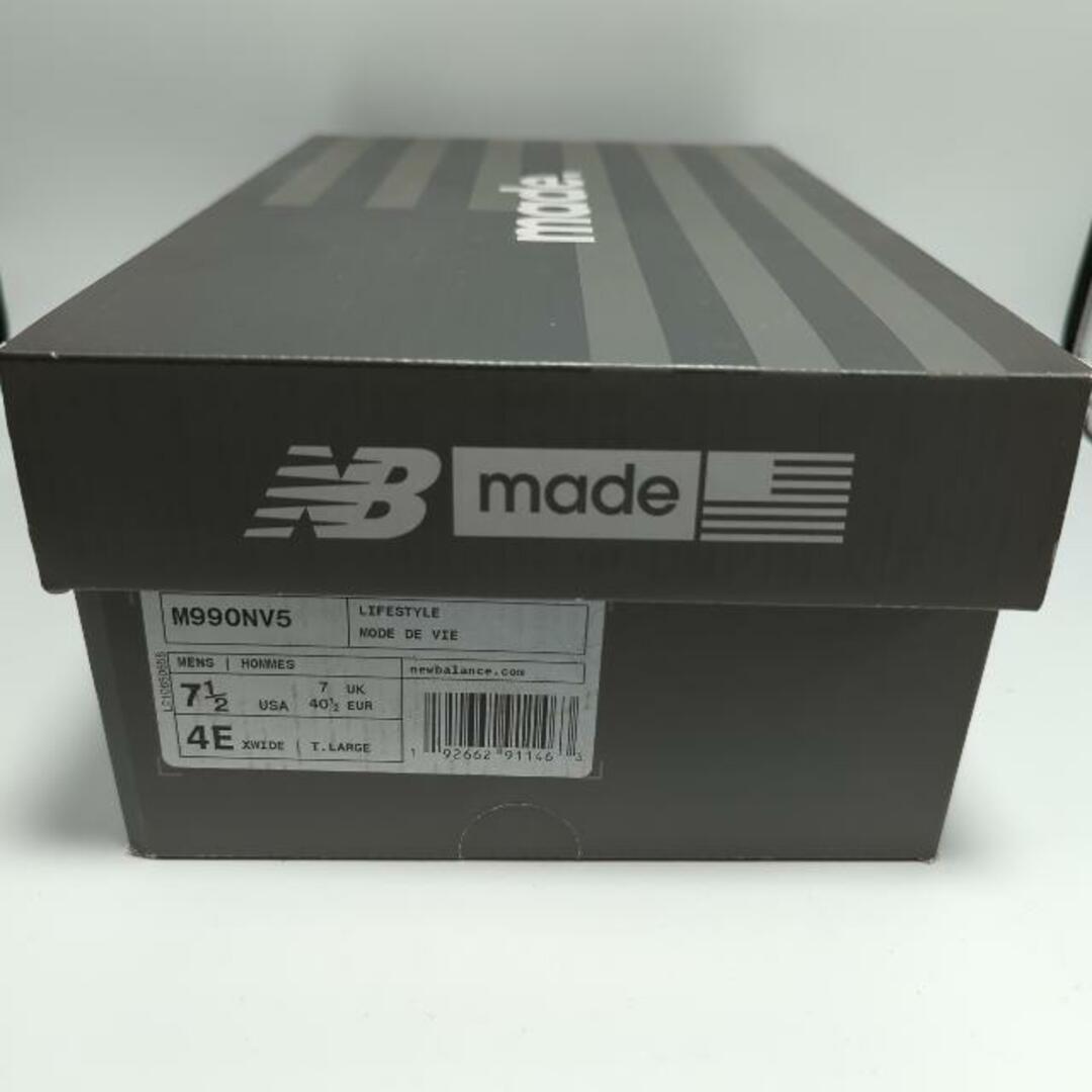 New Balance(ニューバランス)の【訳あり】ニューバランス M990NV5  【幅広 Width:4E】 NEW BALANCE M990 ネイビー / シルバー 990【Made in U.S.A. 正規品】 メンズ スニーカー 990V5 US7.5( 25.5cm ) メンズの靴/シューズ(スニーカー)の商品写真