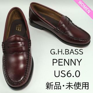 ジーエイチバス(G.H.BASS)の【訳あり】【BASS WMN PENNY】 バス WMN PENNY WINE ワイン ローファー 【靴幅 レギュラー】 US6.0(23.0)(ローファー/革靴)