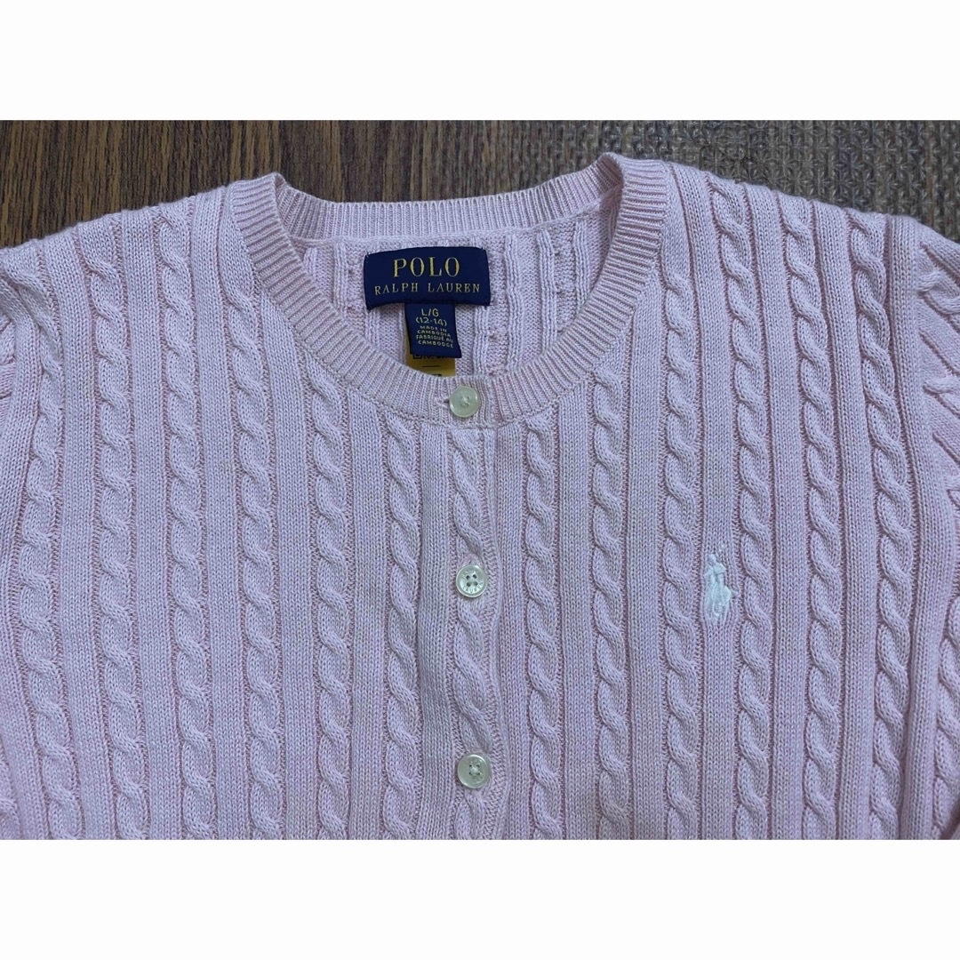 POLO RALPH LAUREN(ポロラルフローレン)のラルフローレン ケーブルニットカーディガン ロゴ 長袖 レディースのトップス(カーディガン)の商品写真