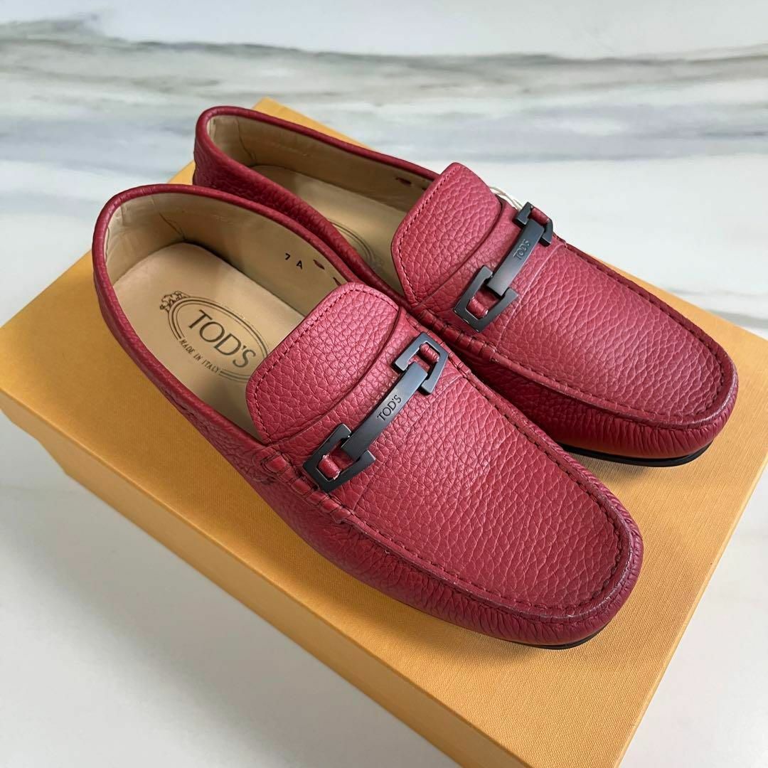 ★新品★【TOD’Sトッズ】ローファー　レッド　サイズ7　シューズ本革その他箱あり