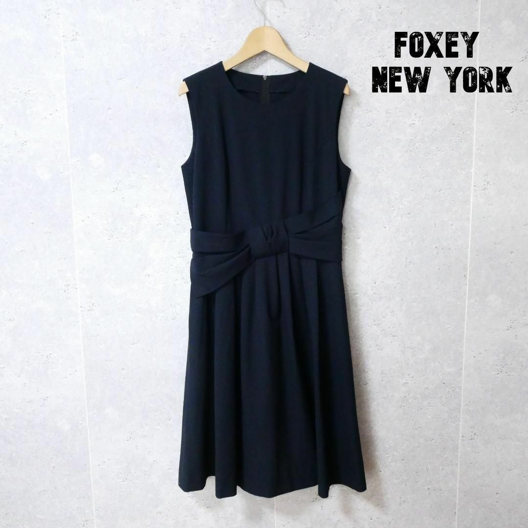 FOXEY NEW YORK(フォクシーニューヨーク)の美品 FOXEY NEW YORK レディシェイプ ノースリーブ ワンピース レディースのワンピース(ひざ丈ワンピース)の商品写真