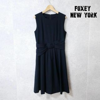 フォクシーニューヨーク(FOXEY NEW YORK)の美品 FOXEY NEW YORK レディシェイプ ノースリーブ ワンピース(ひざ丈ワンピース)